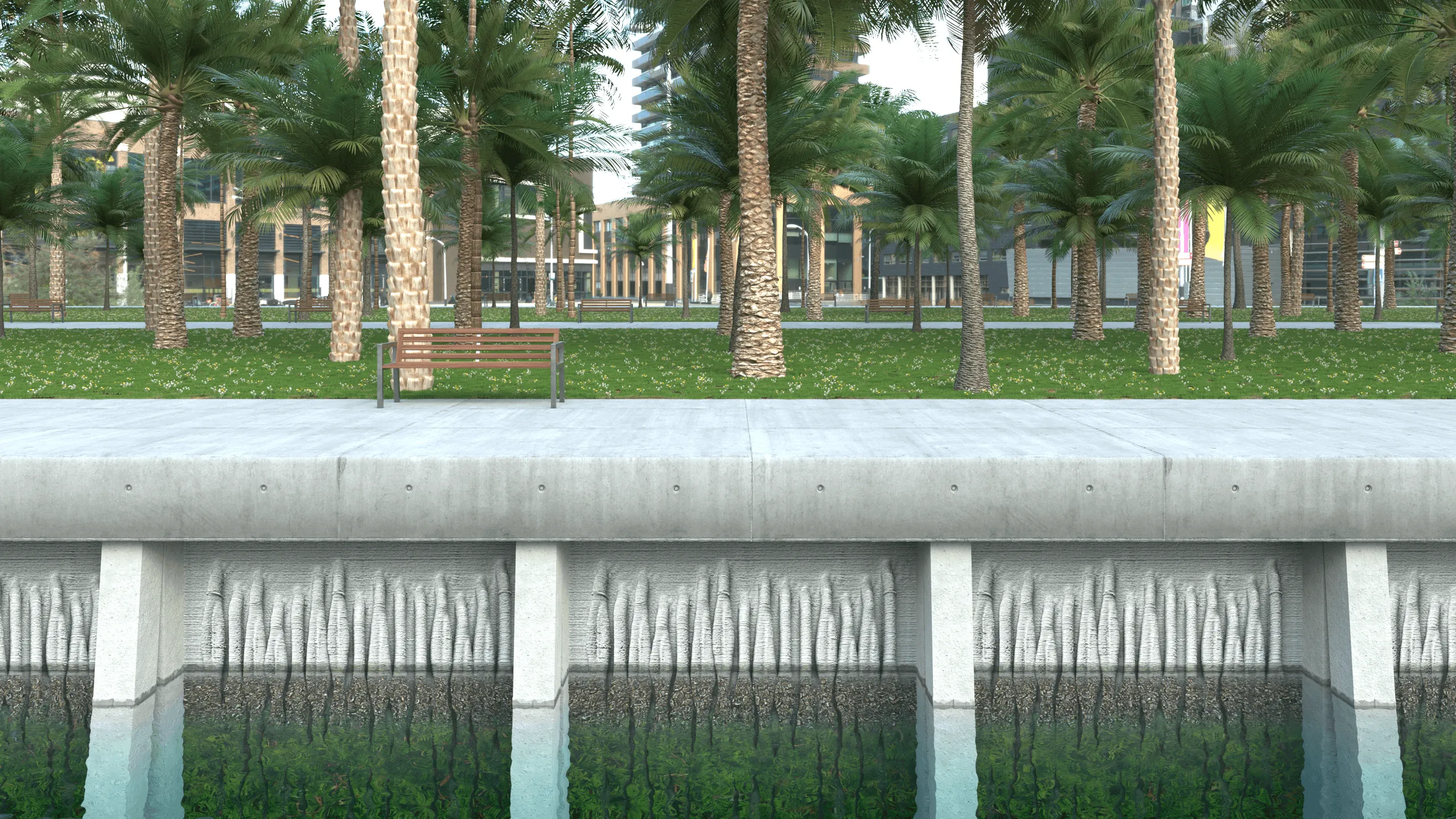 Architektonische Renderings von Seawalls